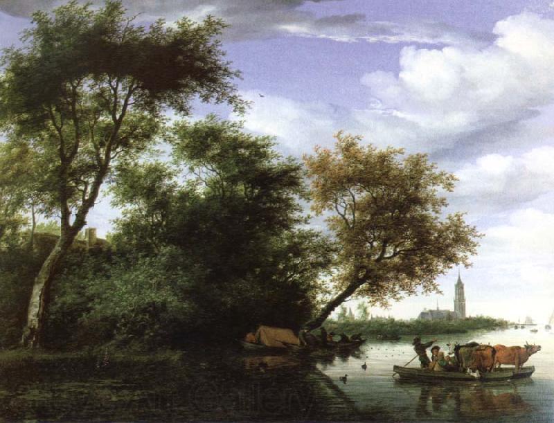 Salomon van Ruysdael wooded river landscape Germany oil painting art